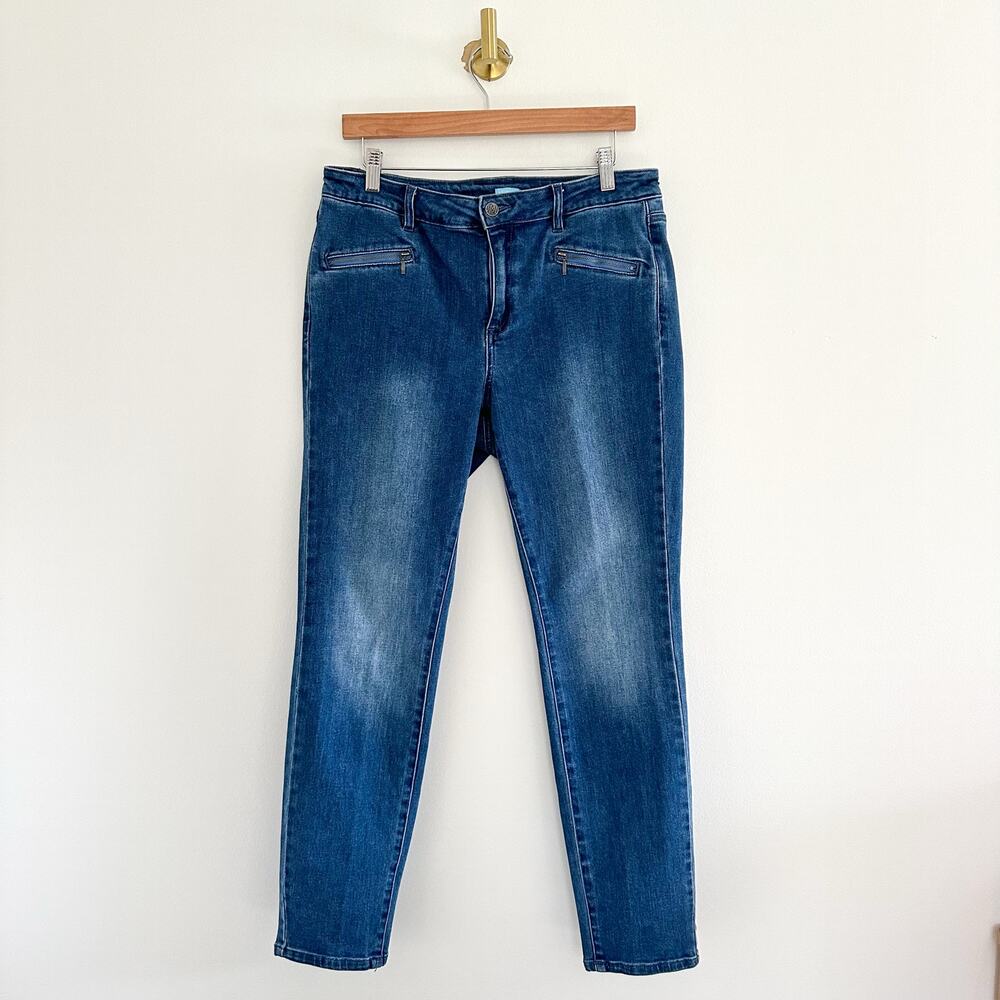 J. McLaughlin Treva Zipper Pocket High Rise Skinny Jeans 10